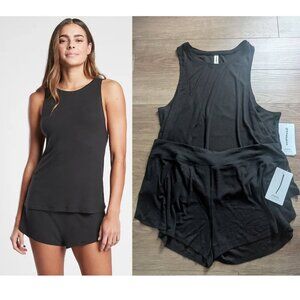 Athleta | Well Rested Rib Sleep Set In Black